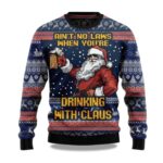 2025 Ain't No Law When Drinking Beer Christmas Ugly Sweater