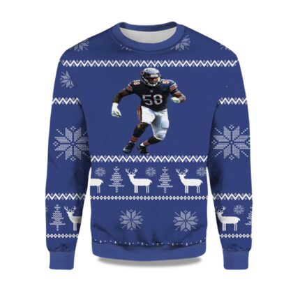 2025 Roquan Smith Chicago Bears Ugly Christmas Sweater 2025 Roquan Smith Chicago Bears Ugly Christmas Sweater