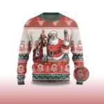 2025 Santa And Jesus Selfie Ugly Christmas Sweater - Image 2