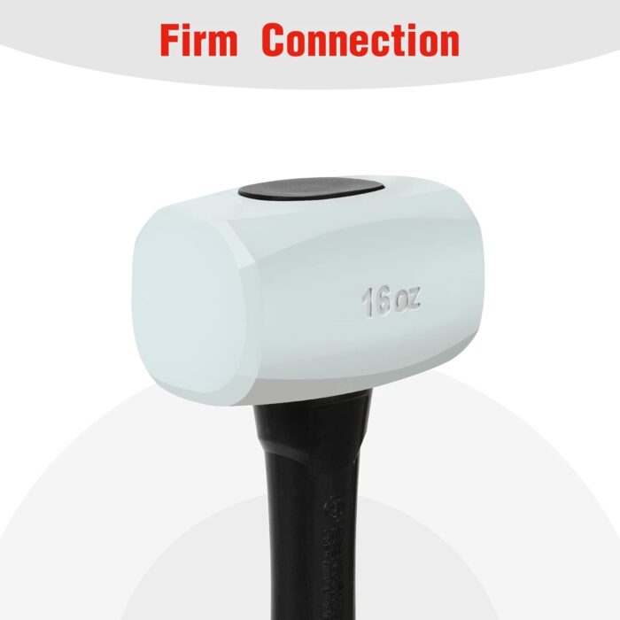 Goldblatt Rubber Mallet 16 oz. Low Recoil Rubber Hammer with Solid Head & Soft-grip Handle, Double-Faced Soft Mallets, Soft Blow Tasks, No Damage for Camping, Woodworking and Flooring | White - Image 4