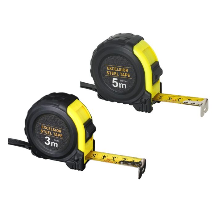 2 Pcs Metric and Measuring Tapes and Carbon Steel Tape Measure for Carpentry Construction Woodworking DIY Projects with Abs Case