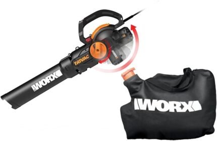 WORX WG512 12 Amp Trivac, 3 in 1 Electric Leaf Blower, Leaf Vacuum & Leaf Mulcher for Lawn Care
