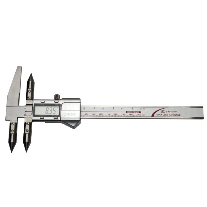 Digital Centerline and Edge-to-Center Caliper – IP54 Waterproof Stainless Steel Caliper with LCD Display, 0.01mm/0.0005″ Resolution, Inch/MM, Hole Center Distance Measuring Tool (0.4″-6″/10-150mm)