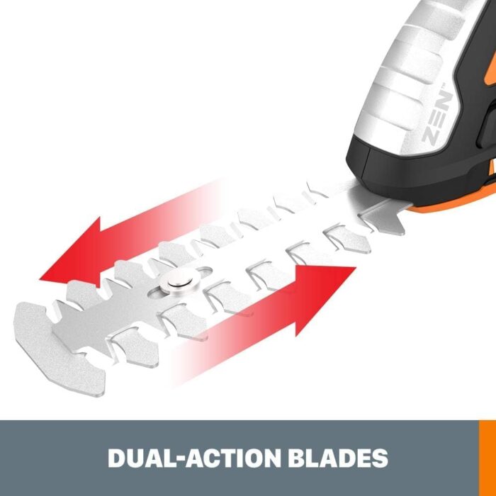 WORX WG801 20V 2 in 1 Cordless Hedge Trimmer, 4" Grass Shear & 8" Shrub Trimmer with 2 Blades, Battery & Charger Included - Image 5