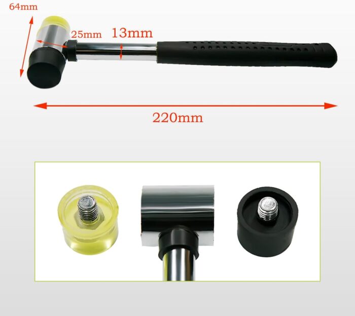 25mm Dual Head Nylon Rubber Hammer Jewelers Metal Mallet,Multipurpose, Doublesided & Lightweight Mallet Soft Hammer for Home Decoration Installation Hand Tool - Image 3