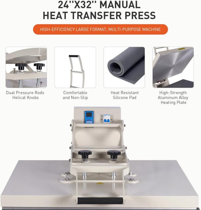 24x32 Inch Heat Press, 110V 4500W No Plug High Pressure Heat Press Machine for Business, Large Professional Digital Control Heat Transfer Machine for Sublimation - Image 2