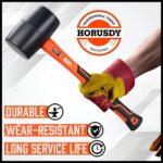 HORUSDY 16 Oz Rubber Mallet Hammer, Fiberglass Rubber Mallet Handle - Image 3