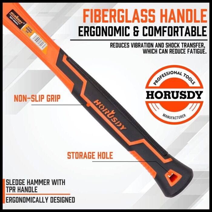 HORUSDY 16 Oz Rubber Mallet Hammer, Fiberglass Rubber Mallet Handle - Image 5
