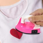 Mini Heat Press Iron Machine - Portable Electric Iron for Clothes, Shoes, Bags, Hats - Heating Transfer Press With Silicone Pad (Rose Red) - Image 3