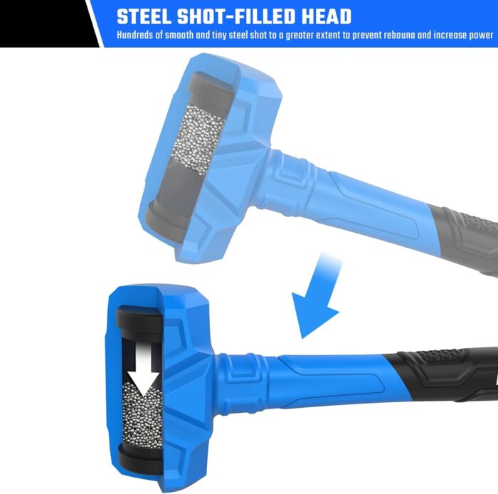 REAL STEEL Dead Blow Hammer 28 Oz Rubber Mallet Non-Marring and Sparking Resistant with Steel Shot-filled Head Ideal for DIY,Automotive,Furniture (0317) - Image 3