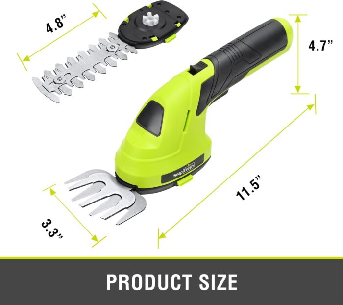 SnapFresh Hedge Trimmer Cordless Grass Shear, 2 in 1 Electric Grass Trimmer and Hedge Shears, Handheld Bush Trimmer/Grass Cutter/Shrub Trimmers with Battery for Garden & Lawn, Type-C Cable Included - Image 8