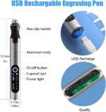 USB Rechargable Engraving Machines Pen with 35bits,Mini Electric Engraver Etching Machines Cordless Rotary Tools Engraved Jewelry Stone Metal Plastic Wood Resin Model - Image 3