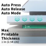 PYD Life 120 V Auto Heat Press Machine for T Shirts 15" x 15" Touch Screen Light Blue Smart Heat Press for Sublimation Blanks Ornaments Frames Bags Sublimation DTF Vinyl Printing - Image 2