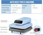 PYD Life 120 V Auto Heat Press Machine for T Shirts 15" x 15" Touch Screen Light Blue Smart Heat Press for Sublimation Blanks Ornaments Frames Bags Sublimation DTF Vinyl Printing - Image 8