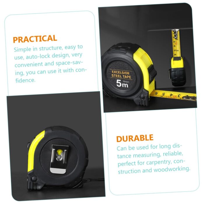 2 Pcs Metric and Measuring Tapes and Carbon Steel Tape Measure for Carpentry Construction Woodworking DIY Projects with Abs Case - Image 3