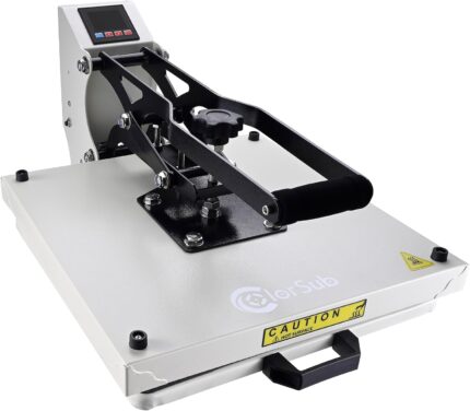 ColorSub Heat Press Machine for T-Shirt 15×15, Digital Industrial Quality Heat Press Machine Clamshell Transfer Sublimation Print Press Machine White