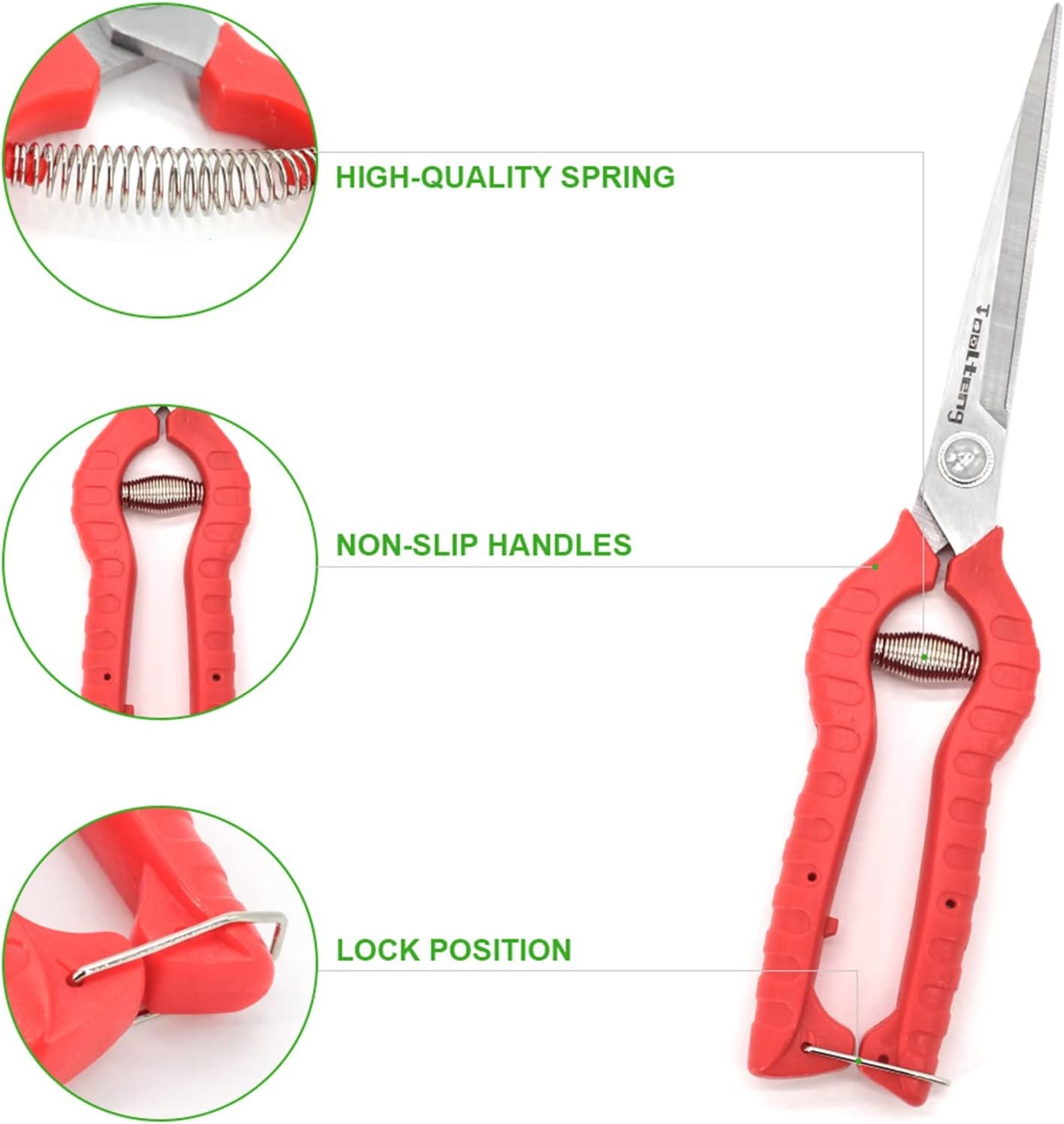 Extra Long Garden Scissor, Stainless Steel Pruning Shears, Bonsai Plant Trimming Scissors for thorny roses plant Flowers Harvesting Herbs Fruits or Vegetables