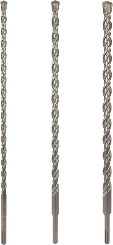 3-Piece 18 Inch SDS Plus Rotary Hammer Drill Bit Set, 1/2″ x 18″, 5/8″ x 18″, 3/4″ x 18″, Carbide Tipped for Brick, Stone, and Concrete (18″ 3pcs)
