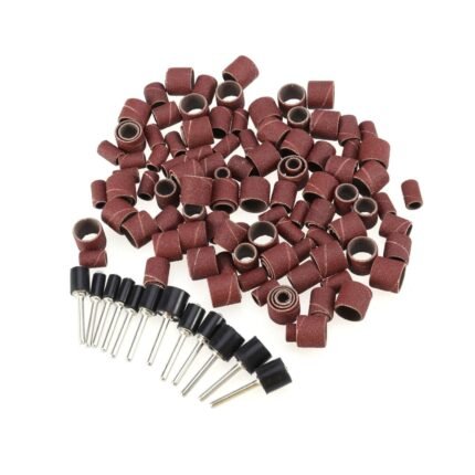 POPETPOP 132pcs Sanding Drum Bands Set with Mandrels for Nail Drill Kit Includes Small Medium Large Grit Sleeves for Natural and Acrylic Nail Refining Shaping and Polishing at Home