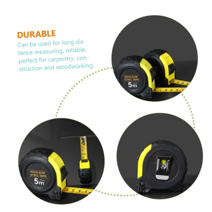 2 Pcs Metric and Measuring Tapes and Carbon Steel Tape Measure for Carpentry Construction Woodworking DIY Projects with Abs Case - Image 9