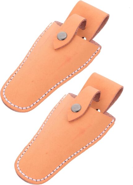 Vaguelly Leather Pruning Shear Cover Tool Kit 2pcs Scissor Pouch for Garden and Salon Adjustable Waist Bag Protective Holder for Hairdressing and Outdoor Use