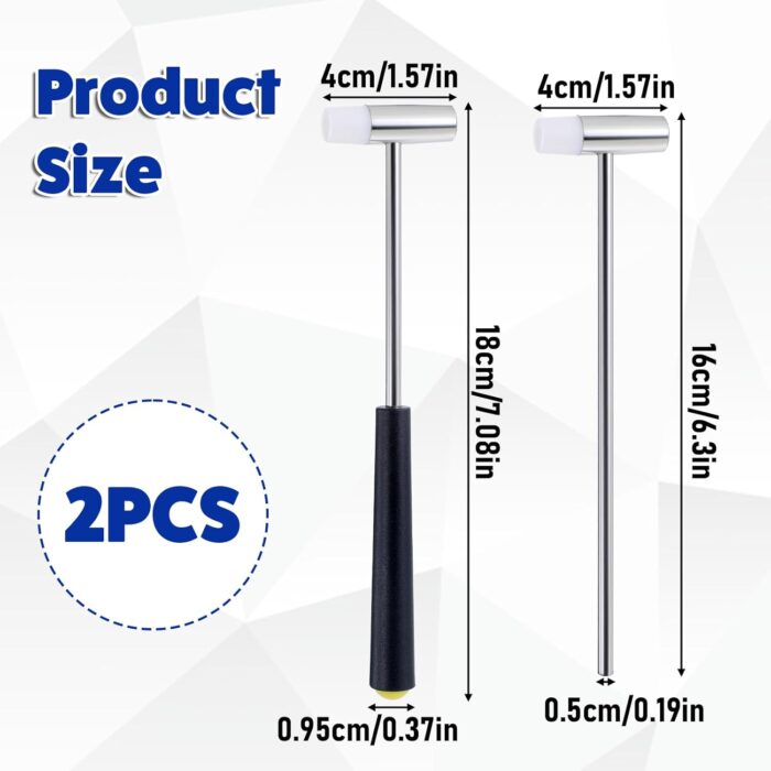 2Pcs Dual Head Small Hammer, 7Inch Mini Hammer Tool Double Face Jewelry Mallet Hammers, Plastic Head and Metal Heads Mini Jewelry Hammers for Home Decoration Installation Hand Tool - Image 2