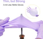 Disposable Nitrile Exam Gloves, 3-mil, Lilac Gloves Disposable Latex Free, Powder Free - Image 5