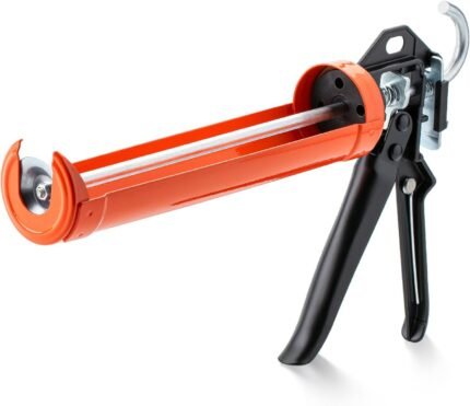 Bates- Caulking Gun, 12:1 Thrust Ratio, Black & Orange, Caulking Tool Gun, Caulk Gun No Drip, Hand Caulking Guns, Silicone Gun, Caulking Gun Tool, No Drip Caulk Gun, Caulk Guns, Caulking Gun Dripless