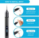 Electric Engraving Pen with 30 Bits, USB Rechargeable Cordless Etching Pen, Professional Mini Carving Machines Portable DIY Rotary Tool Engraver for Jewelry Stone Wood Glass Metal Plastic Resin Model - Image 4