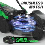 SOYUS Lawn Mower Cordless, 13 Inch 20V Electric Lawn Mowers with Brushless Motor, 5-Position Height Adjustment, 4.0Ah Battery & Charger Included - Image 7