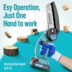 Mini Chainsaw Cordless, 6Inch Portable Small Chain Saw Battery Powered, Handheld Chainsaws with 2 * 24V 2.0MAH Powered Rechargeable Battery for Tree/Wood Cutting Trimming Craftsman Gardening Pruning - Image 2