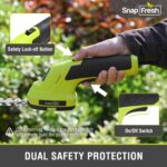 SnapFresh Hedge Trimmer Cordless Grass Shear, 2 in 1 Electric Grass Trimmer and Hedge Shears, Handheld Bush Trimmer/Grass Cutter/Shrub Trimmers with Battery for Garden & Lawn, Type-C Cable Included - Image 6