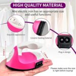 Mini Heat Press Iron Machine - Portable Electric Iron for Clothes, Shoes, Bags, Hats - Heating Transfer Press With Silicone Pad (Rose Red) - Image 4