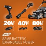 WORX WG801 20V 2 in 1 Cordless Hedge Trimmer, 4" Grass Shear & 8" Shrub Trimmer with 2 Blades, Battery & Charger Included - Image 8