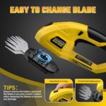 Cordless Grass Shear & Hedge Trimmer for DEWALT 20V Battery, 2 in 1 Handheld Electric Shrubbery Trimmer, Bush Trimmer for Yard & Garden, Lawn(Tool Only) - Image 7