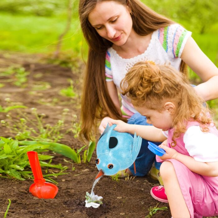 Metal Cute Bird Watering Can for Indoor/Outdoor Plants,Garden Functional Small Watering Can Decor, Decorative Watering Kettle Planter for House Plant Garden Flower,Kids 1.8L 1/2 Gallon Watering Pot, - Image 3