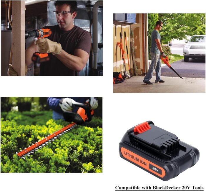 Lasica 2Pack 4.0Ah 20V MAX LBXR20 Compatible with Black and Decker Weed Eater 20V Battery LB2X4020 LBXR2020-OPE LBXR20-OPE2 LBXR20B-2 LB2X3020-OPE LBXR20BT 20 Volt Max Outdoor Cordless Power Tools - Image 4