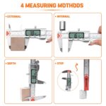 Digital Caliper 12 Inch/300mm, HARDELL Calipers Easy Switch Inch/MM/Fraction, Stainless Steel Digital Caliper Measuring Tool with Auto-Off Large LCD Screen for DIY/3D Printing/Jewelers/Woodworkers - Image 5