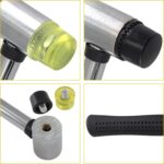 Rubber Mallet Hammer 25mm Double-Face Nylon Rubber Hammer, Soft & Hard Head Mallet with Replacement Heads for Jewelers, Woodworking, Floor Installation - Image 5