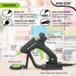 Surebonder Cordless/Corded High-Temperature Mini Hot Glue Gun with Fine Tip for Detailed Crafting and DIY Projects, 20 Watts (CL-195F) - Image 2