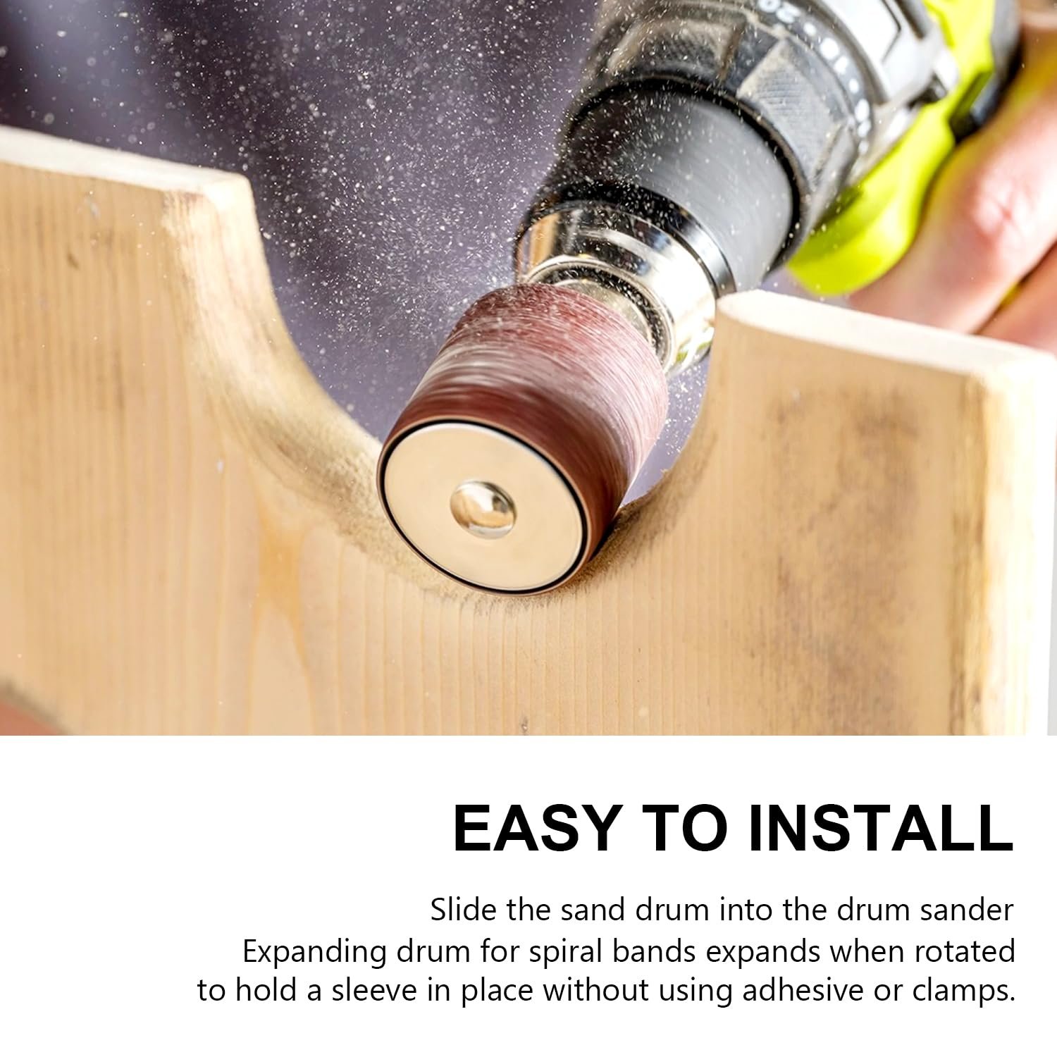 2”Long Sanding Drums and Sleeves Set with 1/4”Shank for Drill or Drill Press, Sanding Drum Kit for Sanding Smoothing Shaping Polishing Fiberglass Wood Metals, 60,80,120 Grit-16pack