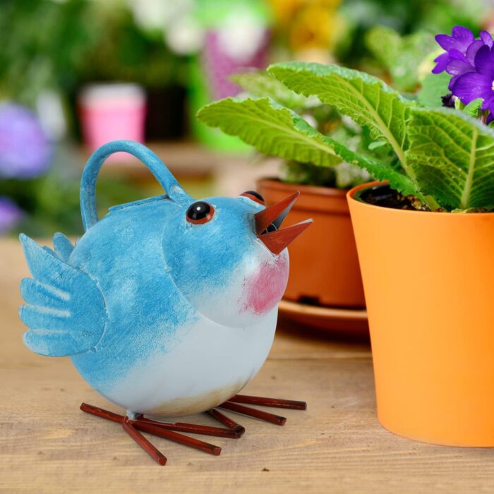 Metal Cute Bird Watering Can for Indoor/Outdoor Plants,Garden Functional Small Watering Can Decor, Decorative Watering Kettle Planter for House Plant Garden Flower,Kids 1.8L 1/2 Gallon Watering Pot, - Image 7