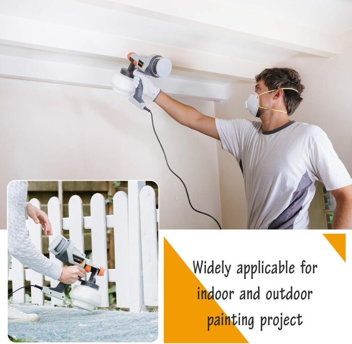 Paint Sprayer - BATAVIA HVLP Electric Spray Paint Gun, 1200ml High Capacity Container Easy to Clean, 4 Nozzles and 3 Patterns, for Furniture, Cabinets, Fence, Walls, Door, Garden Chairs etc - Image 9