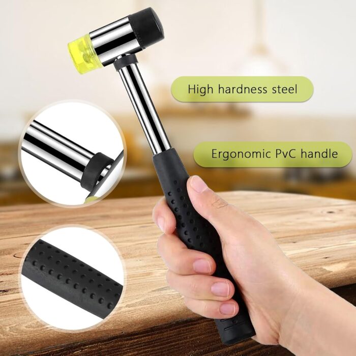 25mm Dual Head Nylon Rubber Hammer Jewelers Metal Mallet,Multipurpose, Doublesided & Lightweight Mallet Soft Hammer for Home Decoration Installation Hand Tool - Image 4