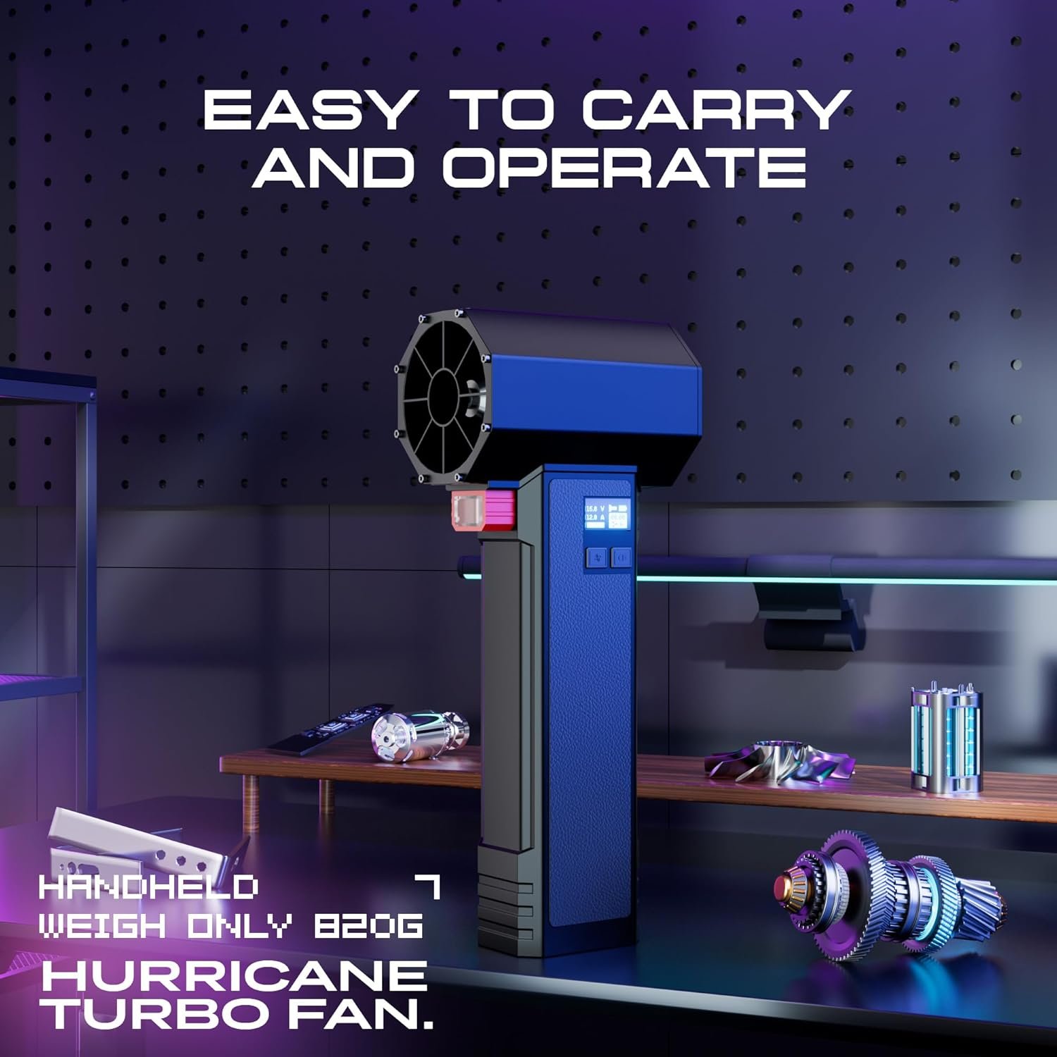 Oversize Turbo Dryer Blower for Car, Thrust up to 3.5LB, Maximum Power 750W & 64MM Turbo Jet Blower, for Patio Lawn Careand Car Drying