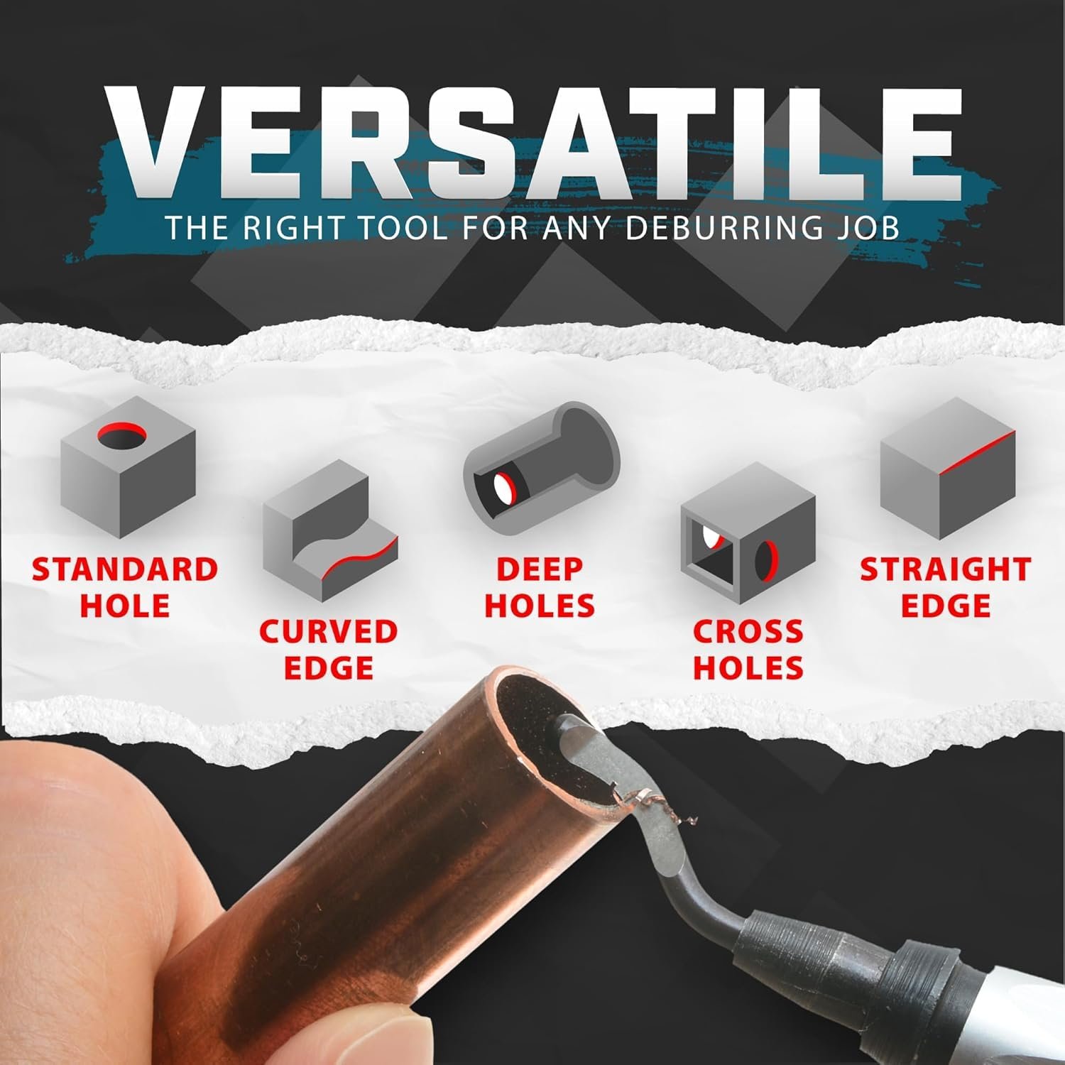 AFA Tooling – Deburring Tool Anodized Silky Silver Handle with 11 High-Speed Steel Blades, Deburring Tool 3D Printing, Reamer Tool for Metal, PVC, Copper Pipe, Plastic, Steel, Resin & 3D Printed Edges