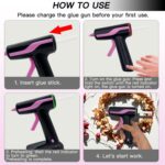 Cordless Hot Glue Gun, Rechargeable Hot Melt Glue Gun 2Ah Built-in Battery Smart Power-Off With 30pcs Premium Glue Sticks, 10pcs Wood Craft Sticks, Carry Case for DIY, Arts &Crafts - Image 4