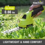 SnapFresh Hedge Trimmer Cordless Grass Shear, 2 in 1 Electric Grass Trimmer and Hedge Shears, Handheld Bush Trimmer/Grass Cutter/Shrub Trimmers with Battery for Garden & Lawn, Type-C Cable Included - Image 4
