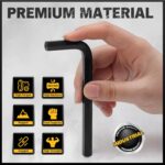 31-Piece Hex Key Set - Allen Wrench Set, SAE and Metric Allen Keys MM(0.7mm-10mm) SAE(0.028"-3/8) Heat-Treated, Torque Handle, High Leverage, Long & Short Keys, Easy Organization - Image 6
