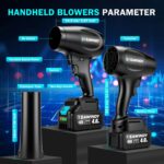 Cordless Leaf Blower with 6 Speed Mode, 800000RPM Handheld Leaf Blower, Lightweight Mini Turbo Jet Blower with 1 X 4.0Ah Batteries and Charger, Rechargeable Leaf Blowers for Lawn Care, Patio, Car - Image 9